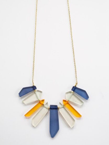 Stained Glass Blue Necklace Mata Traders