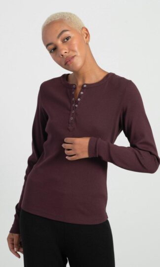 Emery Long Sleeve Henley in color Nightshade by Paper Label